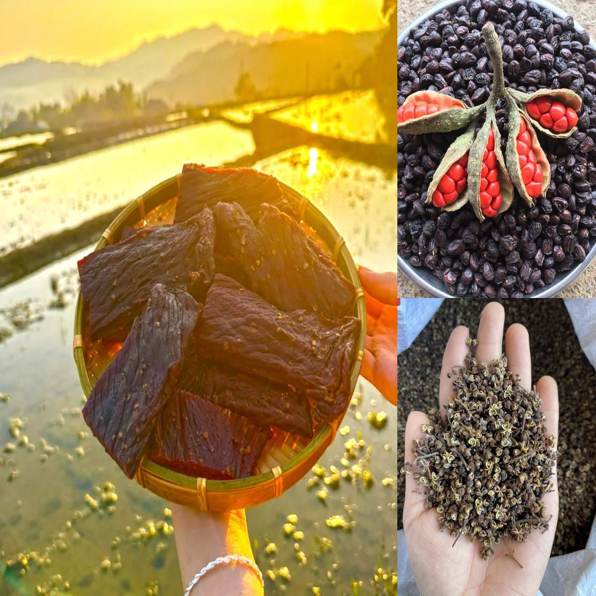 Mắc khén và hạt dổi trong thịt Trâu gác bếp
