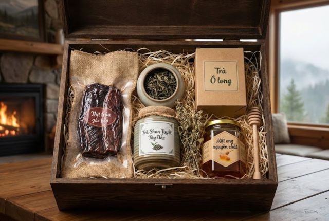 Sét quà biếu thịt Trâu gác bếp loại phổ thông